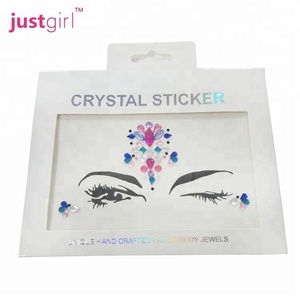 Venta al por mayor cristalina del rhinestone del brillo maquillaje cosmético pegatina para el partido - Product Image 2