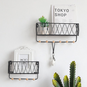 Moderne nordique blanc lot de 2 fil métallique étagère murale <span class=keywords><strong>lit</strong></span> étagères flottantes pour meubles de salon décoration de la maison - Product Image 2
