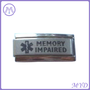 Vértigo con láser de acero inoxidable brazalete de identificación médica italiana - Product Image 3