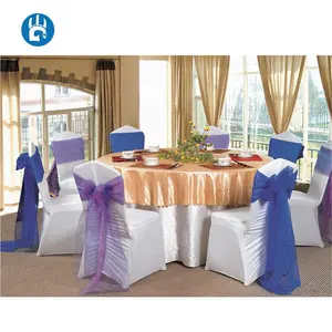 Белая скатерть для свадебной вечеринки и чехол на стул из спандекса с бантиком и поясом для столовой