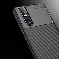 Aksesoris Ponsel Casing Tekstur Serat Karbon TPU Bumper Pelindung Handphone untuk VIVO V15 PRO