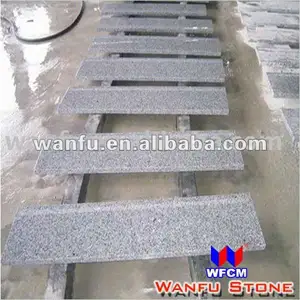 polished salt& pepper granite prefabricate outdoor staircase design