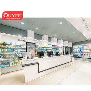 Comptoir de magasin médical moderne en MDF, équipement de <span class=keywords><strong>pharmacie</strong></span> - Product Image 1