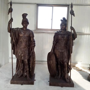 Western ancient Greek large resin warrior sculture giardino in fibra di vetro statue di cavalieri maschili e femminili - Product Image 1