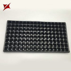Bahan plastik hitam biji tanaman sayuran asosatiopgrowing <span class=keywords><strong>Tray</strong></span> kustom Logo PET disesuaikan nampan pembibitan & tutup PE dilapisi - Product Image 3