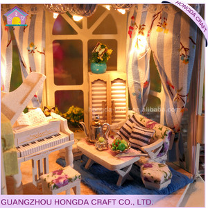 Idées <span class=keywords><strong>de</strong></span> décoration intérieure Hongda pour la chambre à coucher, abordable avec commande vocale intelligente, lumière, <span class=keywords><strong>maison</strong></span> miniature DIY, <span class=keywords><strong>maison</strong></span> moderne - Product Image 3