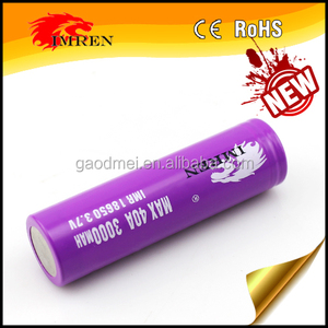 Date İMREN 18650 3000 40a batterie/IMR 18650 3000 MAH 40A 3.7 V 3.2 v 60ah lifepo4 batterie cellulaire - Product Image 5