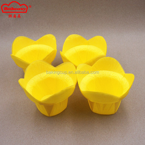 Cốc nướng bánh cupcake chịu nhiệt, nhiều màu sắc, chống dầu, giấy dùng một lần, hình hoa sen - Product Image 5