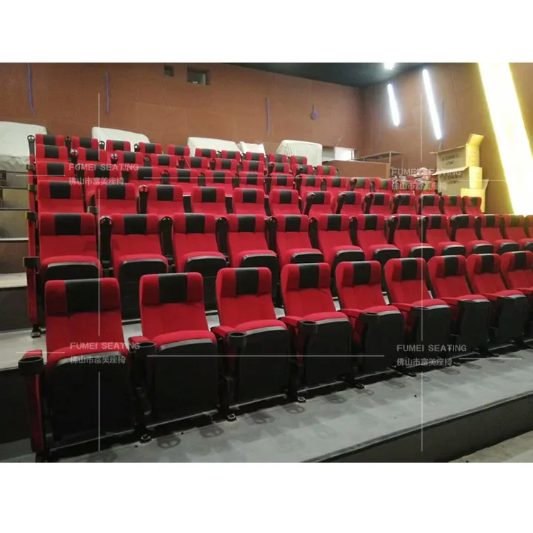 Asientos de cine de películas plegables usados, asientos de teatro profesionales de tela al por mayor Reposabrazos de madera, asientos de cine Silla de teatro