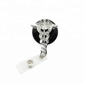 Porte-badge médical Jotome pour <span class=keywords><strong>infirmière</strong></span>, porte-badge rétractable en strass, <span class=keywords><strong>caducée</strong></span>, pour <span class=keywords><strong>infirmière</strong></span>, médecin, porte-carte d'identité - Product Image 2