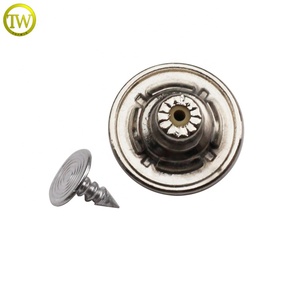 Boutons <span class=keywords><strong>pression</strong></span> en métal denim plaqué argent de créateur Boutons rivets en métal jeans - Product Image 3
