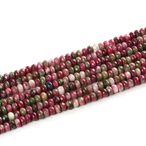 Natural Ruby Zoisite Beads , Faceted Rondelle Spacer Beads