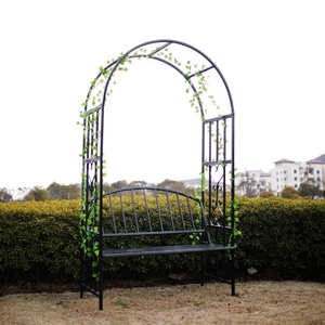 <span class=keywords><strong>Noir</strong></span> Métal <span class=keywords><strong>Tonnelle</strong></span> De Jardin Avec Siège - Product Image 2