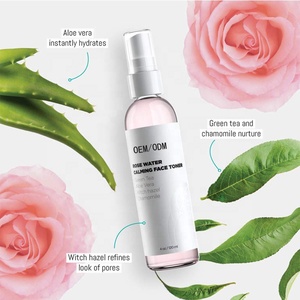 Spray de <span class=keywords><strong>agua</strong></span> de rosas orgánica de etiqueta privada, hamamelis de bruja a base de hierbas con tónico facial de aloe vera, cuidado de la piel con infusión de pétalos de rosa - Product Image 2