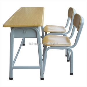 Mesas y sillas escolares <span class=keywords><strong>modernas</strong></span> de madera para estudiantes, muebles escolares de dos asientos dobles de buena calidad - Product Image 2