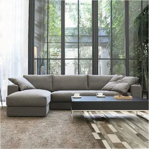 Bán Hot Giá Rẻ Xám Hiện Đại Trang Chủ Cắt Góc Màu Xám Vải Couch Cắt Phòng Khách Sofa Góc Sofa Nội Thất Phòng Khách