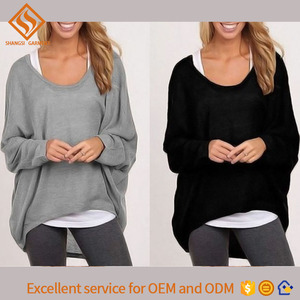 2017 femmes chandail, femmes manches longues <span class=keywords><strong>ras</strong></span> du cou plaine tricot <span class=keywords><strong>pull</strong></span> chandail - Product Image 1