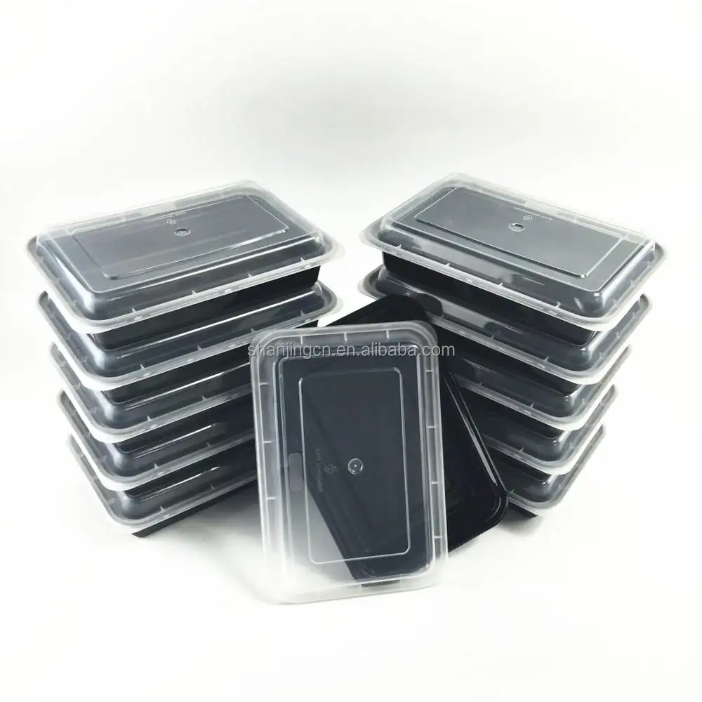 Magnetron Veilig Plastic 1 Compartiment Maaltijd Prep Containers Bento Lunchbox, Populaire 10 Pack Food Opslag Box Container