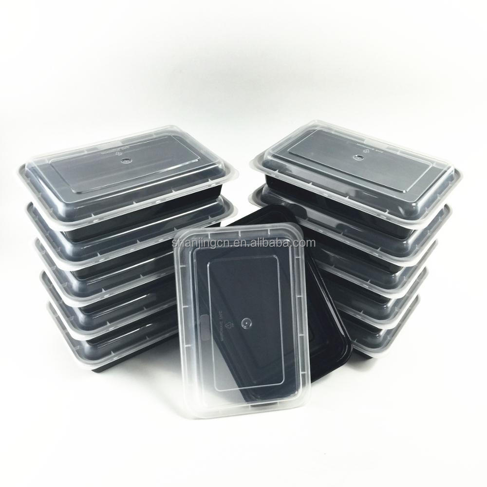 Magnetron Veilig Plastic 1 Compartiment Maaltijd Prep Containers Bento Lunchbox, Populaire 10 Pack Food Opslag Box Container