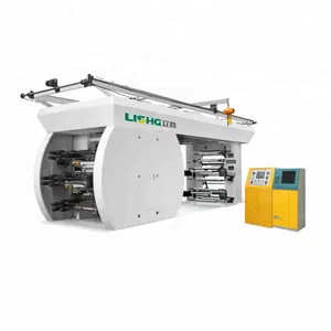 Lisheng multi farbe satellite zentrale trommel flexodruck maschine für kunststoff film PE BOPP PVC HDPE LDPE druck maschine