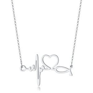 सरल हमेशा के लिए प्यार दिल की धड़कन हार स्टेनलेस स्टील अनंत प्रेमी युगल पेंडेंट हार - Product Image 2