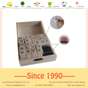 Scrittura a mano inferiore/superiore di caso Mini stamp set di <span class=keywords><strong>Alfabeto</strong></span> di legno EVA timbro di gomma - Product Image 3