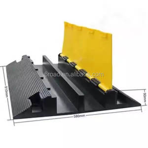 Cubierta de cable de plástico, CE dos <span class=keywords><strong>canales</strong></span> Cubierta de cable de plástico de PVC PU grande para interiores, PROTECTOR DE CABLE - Product Image 4