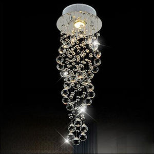 מודרני נברשת קריסטל תאורה כפול מעגל K9 ספירלת קריסטל תקרת אורות נברשות - Product Image 1