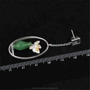 Fantastique Lotus Murmure 925 argent costume boucle d'oreille - Product Image 5