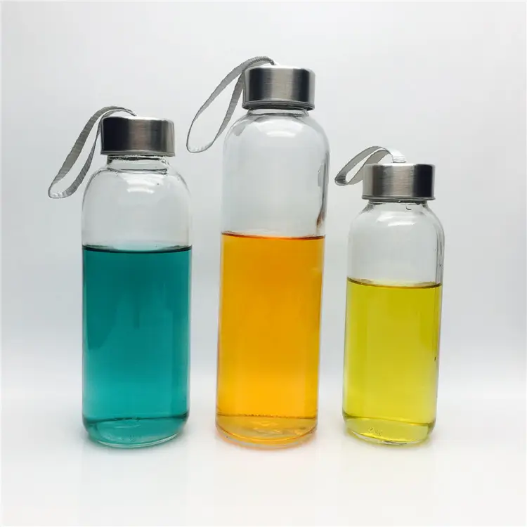 300ml 420ml 500ml ברור ריק זכוכית בקבוקי מים ספורט בקבוקי שתיית רכב זכוכית בקבוקים