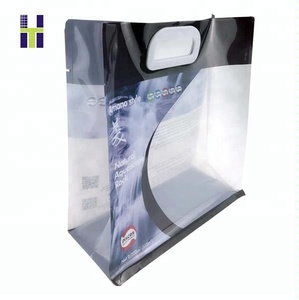 Tùy chỉnh bao bì nhựa <span class=keywords><strong>8</strong></span> bên con dấu Túi tám bên con dấu Túi đáy phẳng với tay cầm bằng nhựa - Product Image 3