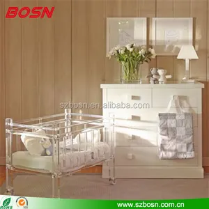 लक्जरी उच्च गुणवत्ता lucite एक्रिलिक बच्चे cribs घर की सजावट के लिए कड़ा फर्नीचर बच्चे खाट