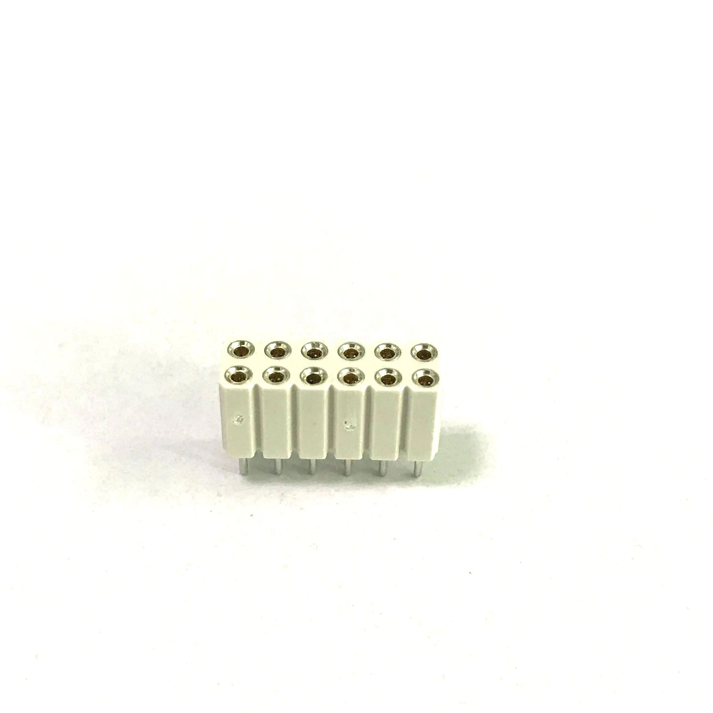 Double row White Round Female header connector IC socket Pitch 2.54mm H7.0 2x6P L10.0 180 degree DIP PA6T