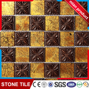 Gạch Khảm Kiểu La Mã Bằng Nhựa Lá Vàng Và Thủy Tinh Điện - Product Image 5