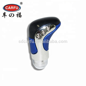 Accesorios para coche CarFu, perilla de cambio de marchas de coche de cristal de diamante de cuero automático, LED azul - Product Image 5