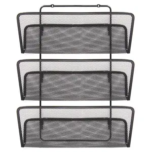 Bán Buôn Văn Phòng Tập Tin Giá 3 Đòn Bẩy Kim Loại Dây Lưới Treo Tường Thư Tổ Chức Với Treo Tập Tin Khay - Product Image 2
