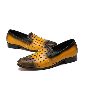 NA168-zapatos de piel auténtica para hombre, mocasines planos con remaches de lentejuelas, informales, brillantes, <span class=keywords><strong>Superstar</strong></span> - Product Image 2