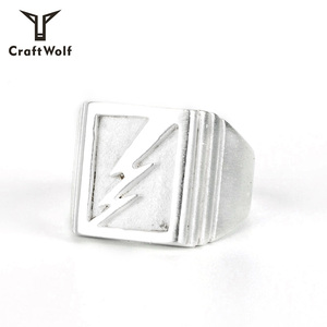 Craft Wolf <strong>Wholesale</strong> Fashion Jewelry Trend Vintage Sliver Gold Black 316L Stainless Steel <strong>Lightning</strong> Biker Ring for Men Women - Product Image 6