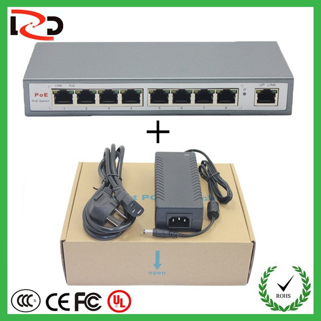 Lzd марка 8 разъём(ов) POE коммутатор 9 разъём(ов) 10 / 100 Мбит Ethernet коммутатор 48 В