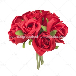ISEVIAN <span class=keywords><strong>ramo</strong></span> <span class=keywords><strong>de</strong></span> <span class=keywords><strong>rosas</strong></span> <span class=keywords><strong>de</strong></span> flores artificiales para <span class=keywords><strong>novia</strong></span> <span class=keywords><strong>de</strong></span> alta calidad con 9 cabezas <span class=keywords><strong>de</strong></span> flores - Product Image 4