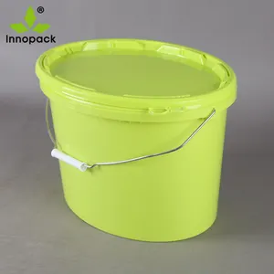 Fresh PP 15 liter elliptical /oval plastic paint bucket for latex coating chemical packing with metal handle