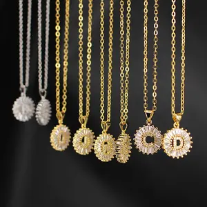 Stainless Steel Cubic Zirconia Diamond 26 Alphabet Letter <strong>Charm</strong> Pendant <strong>Necklaces</strong> A-Z <strong>Initial</strong> <strong>Charm</strong> Chain <strong>Necklace</strong> for Women - Product Image 1