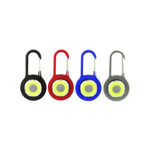 COB LED Carabiner Backpack Light Safety Warning Flashlight Hanging Key Chain Torch Lamp For Camping Hiking