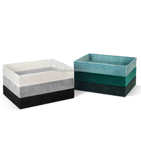Plateau à bijoux moderne en velours décoratif coloré et pas cher, en MDF argenté, 26x21x4.5cm