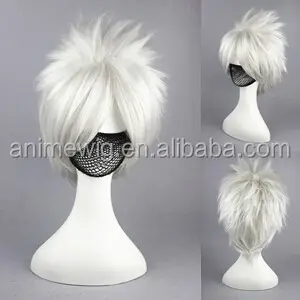 Venta al por mayor 35cm corto plata Hatake <span class=keywords><strong>Kakashi</strong></span> peluca <span class=keywords><strong>Cosplay</strong></span> sintético Anime Halloween fiesta <span class=keywords><strong>Cosplay</strong></span> pelucas de pelo - Product Image 2