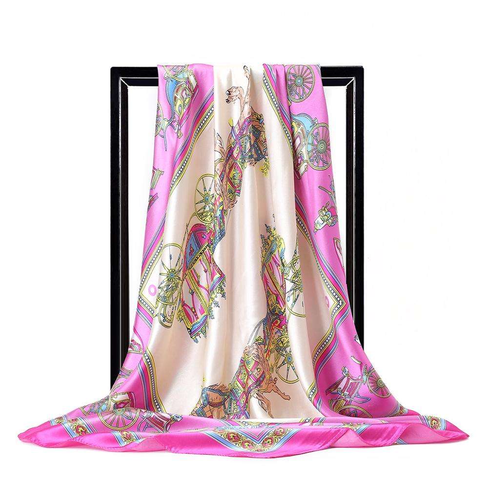 Silk Scarf for Women Fashion Foulard Satin Shawl Scarfs