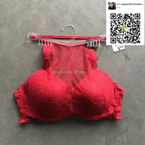 New fashion design single red color push up lace bra sets women underwear stocklot for India Cambodia America market