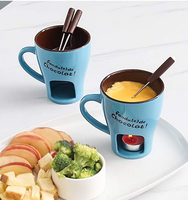 Mug à fondue en céramique de 200 ml avec bougie, fabrication chinoise, pour couple, bricolage, chocolat, bougie
