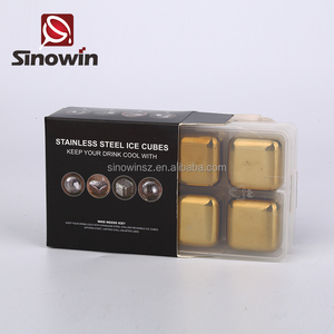 <span class=keywords><strong>6</strong></span> unids Acero inoxidable Chilling cubos de hielo reutilizables piedras para Scotch Whisky con caja de regalo - Product Image 1