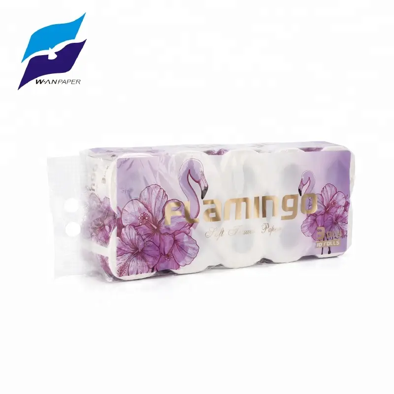 Flamingo themed soft Toilet Paper rolls skin-friendly OEM wholesale